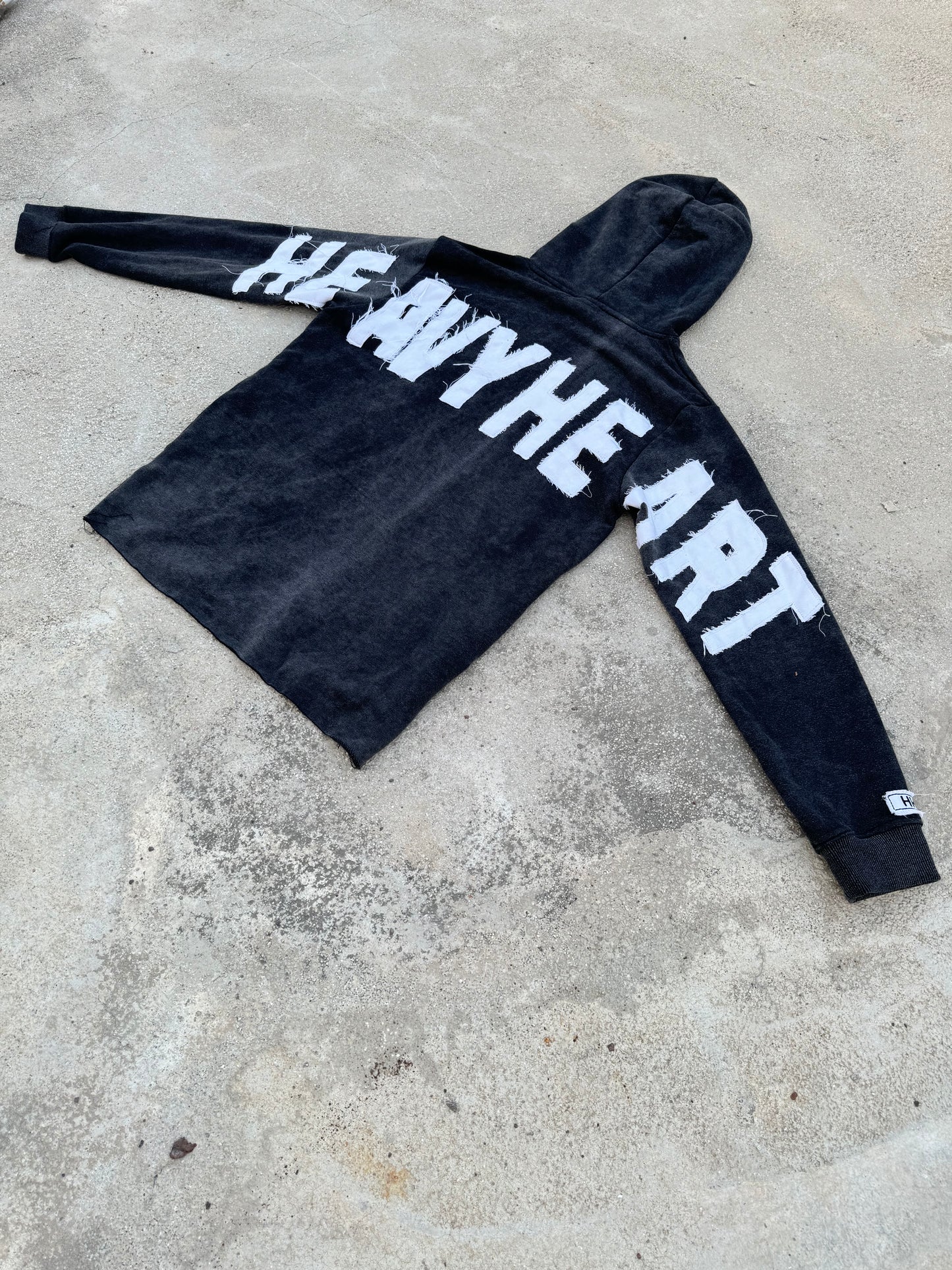 HEAVYHEART black acid wash Hoodie